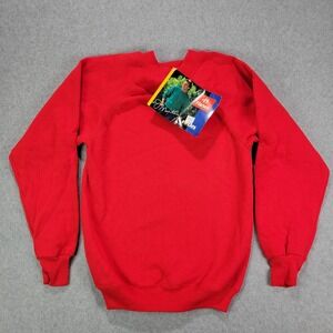 VTG Hanes‎ Sweats Youth M 10-12 Raglan Crewneck Sweatshirt NWT 90s Regatta Red